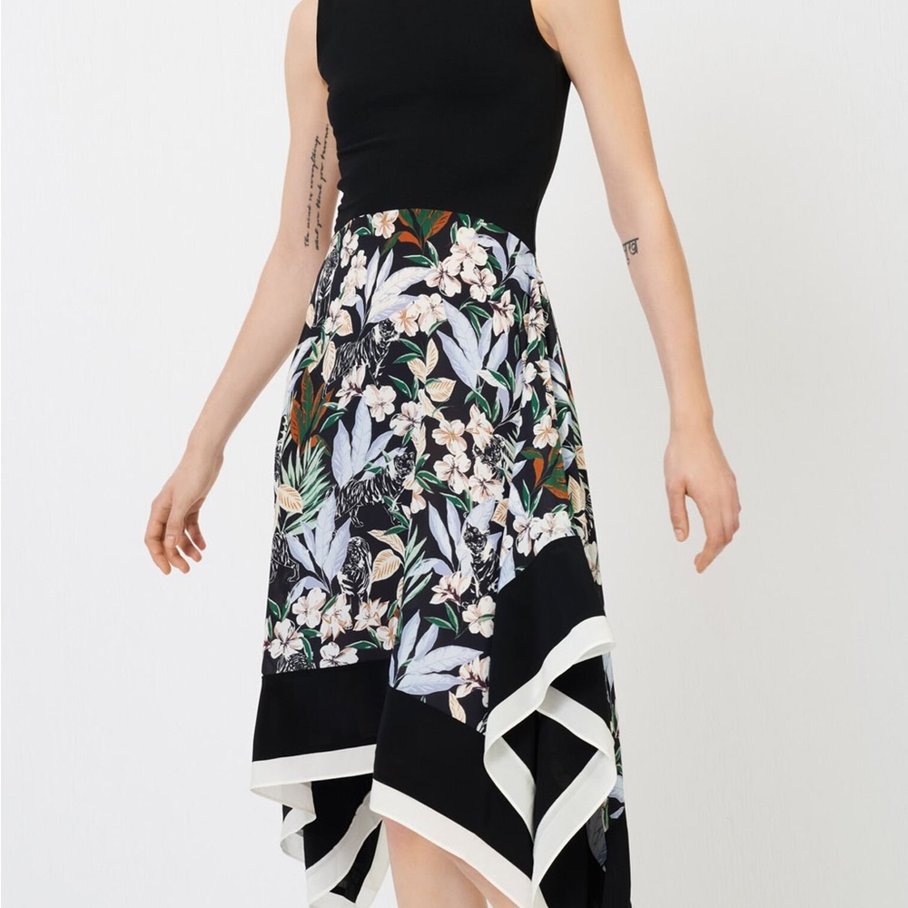 Maje Sleeveless High-Low Floral Dress